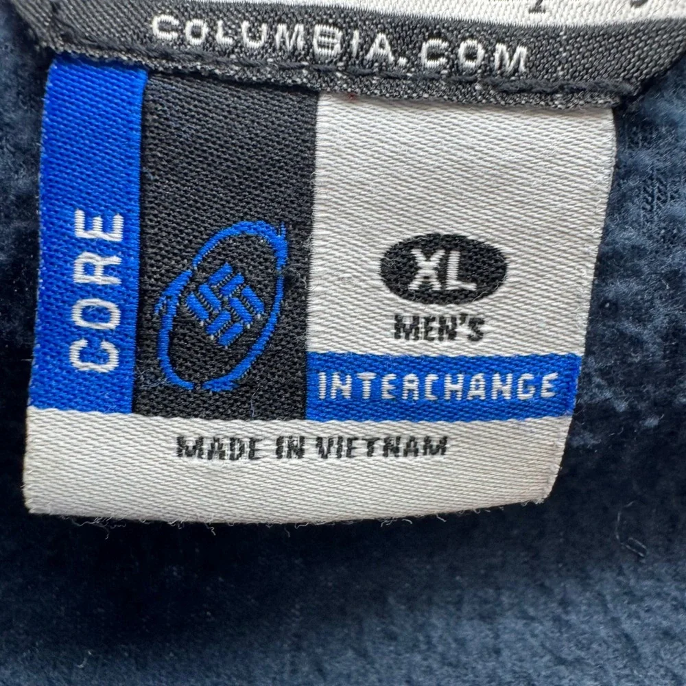 Columbia‎ Mens XL Core Interchange Fleece Jacket Blue Gray Full Zip Outerwear